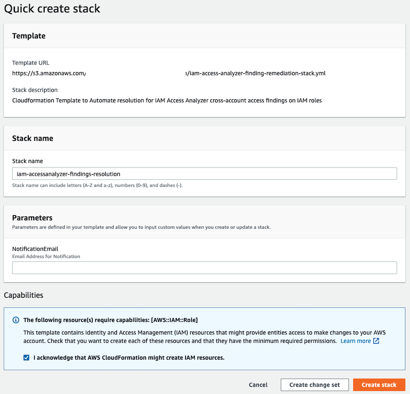 Figure 4: Deploy the solution using CloudFormation template