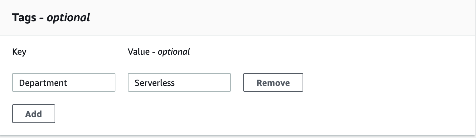 Figure 8: Adding tags for a secret