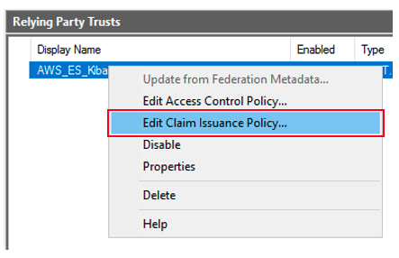 Figure 11: Edit the claim issuance policy