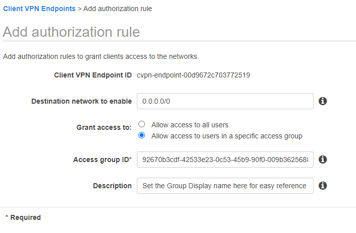 Figure 7: Add authorization rule