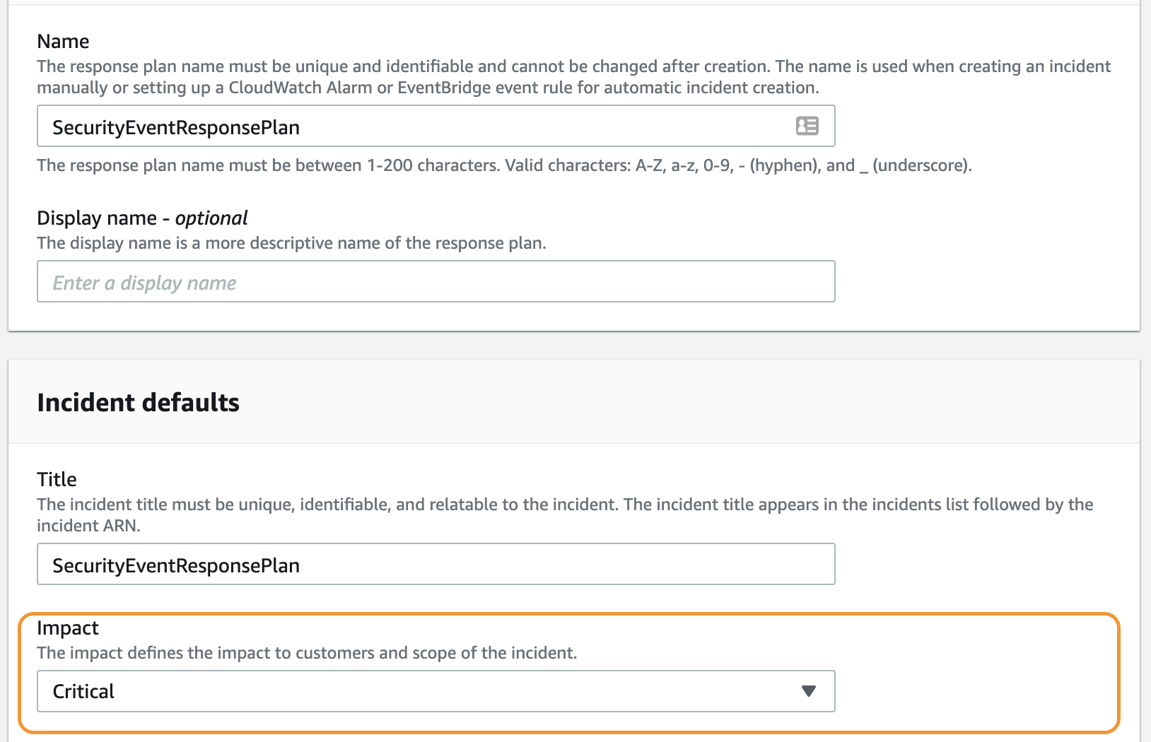 Figure 3: Selecting your impact level