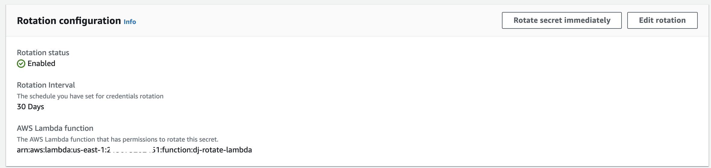Figure 6: Manual rotation of the secret