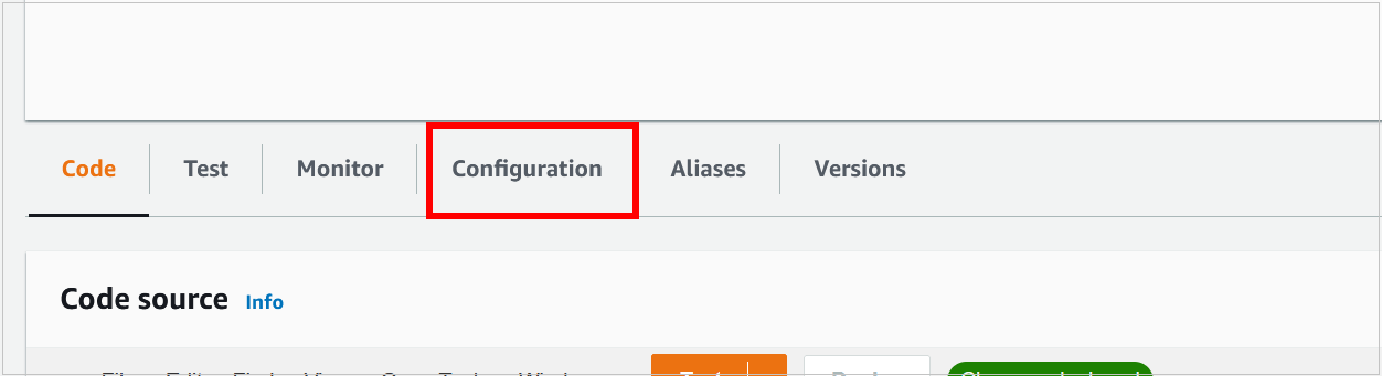 Figure 11: AWS Lambda function—Configuration tab