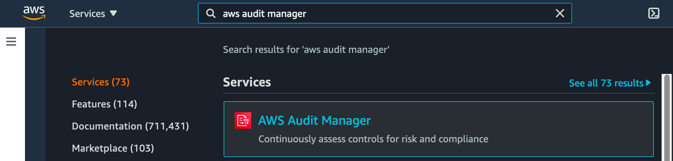 Figure 2. AWS Audit Manager