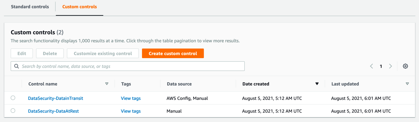 Figure 4. View custom controls