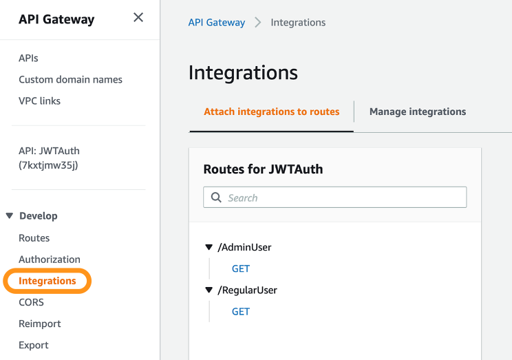 Figure 16: Navigate to Integrations tab