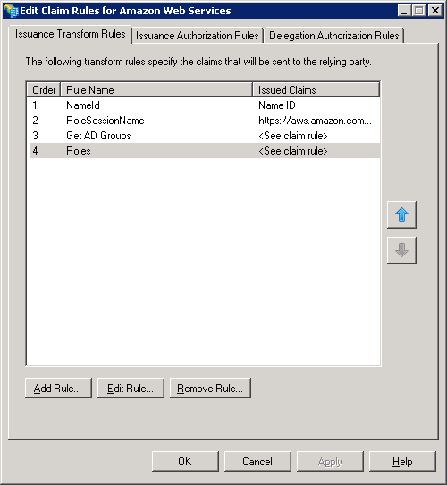 Screenshot of adding a rule