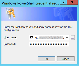 Image of entering IAM access key and secret access key