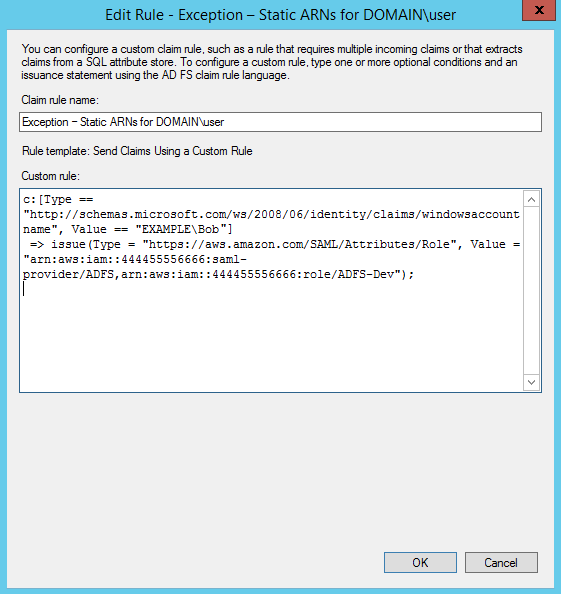 Image of editing the claim rule