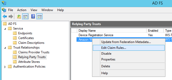 Image showing navigation to Edit Claim Rules