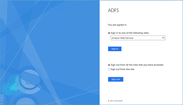 Image of Amazon Web Services as destination application choice