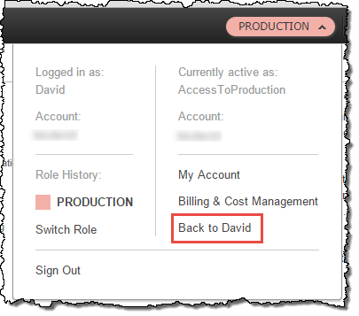 Screenshot of exiting back to original user