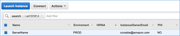 Screenshot of EC2 console showing details about server just created