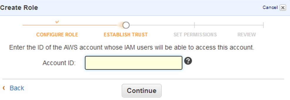 Screenshot showing the Account ID box Screenshot showing the Account ID box