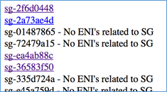 Screenshot showing security groups linked to the Kibana dashboard Screenshot showing security groups linked to the Kibana dashboard