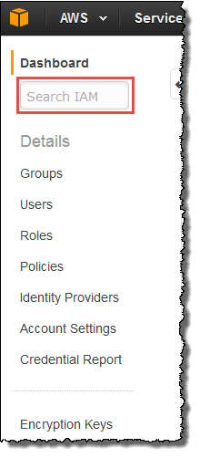 Image of IAM search box Image of IAM search box