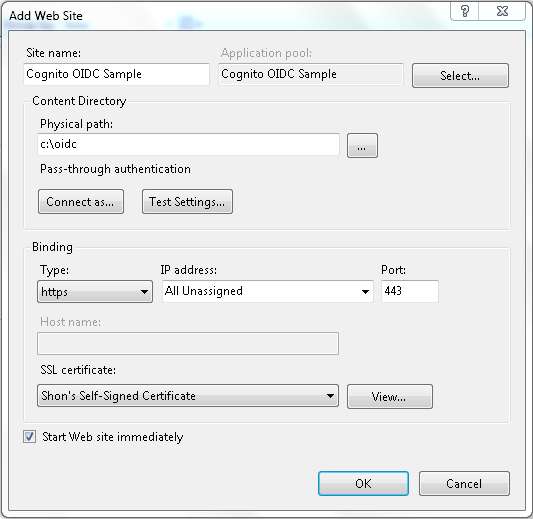 Screenshot of the completed dialog box