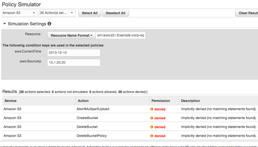 Screenshot showing that even for a date when Harry should have access, this policy does not grant him access
