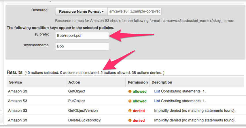 Screenshot showing that report.pdf is accessible to Bob only--and not Alice