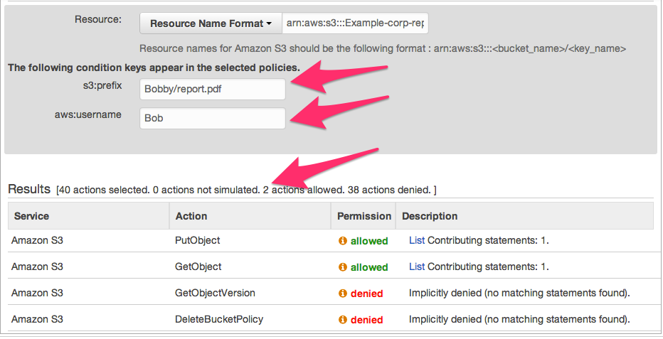 Screenshot showing Bob can access Bobby's reports