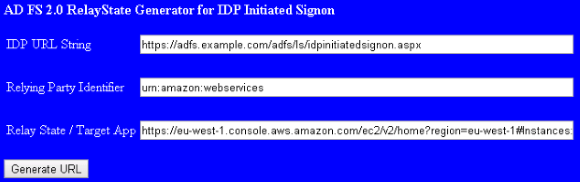 Image of GenerateRelayState.html page