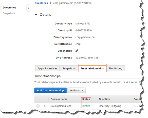 Screenshot verifying the trust is working
