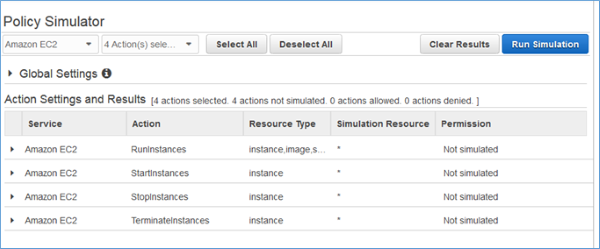 Image of selecting actions