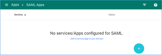 Screenshot of SAML Apps page Screenshot of SAML Apps page