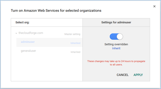 Screenshot of turning on override Screenshot of turning on override