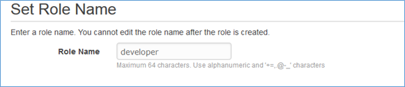 Screenshot of naming the new IAM role Screenshot of naming the new IAM role