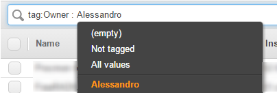 Image of selecting the tag value
