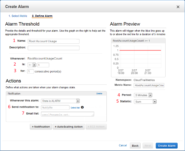 Image of creating the alarm