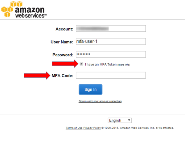 Image of selecting the I have an MFA Token check box