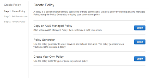 Image of the Create Your Own Policy section