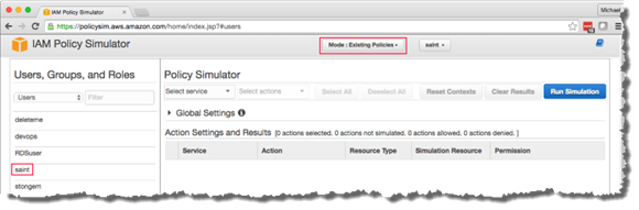 Image of choosing a user and mode