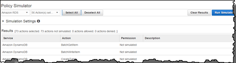 Image of testing all RDS actions for your role
