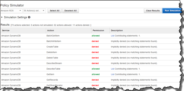 Image of running the simulation
