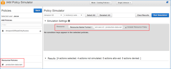 Image of S3 bucket ARN and resource-based policy
