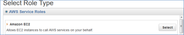 Image of selecting the EC2 service role Image of selecting the EC2 service role