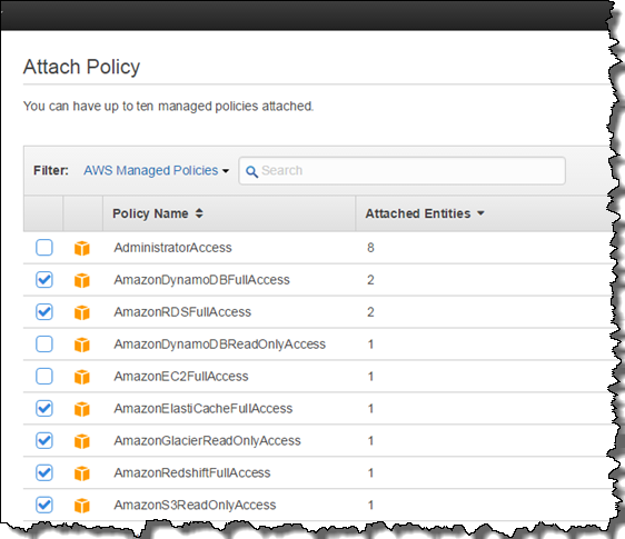Image of attaching policies Image of attaching policies