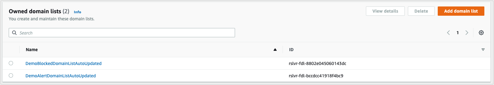 Figure 5: Domain lists