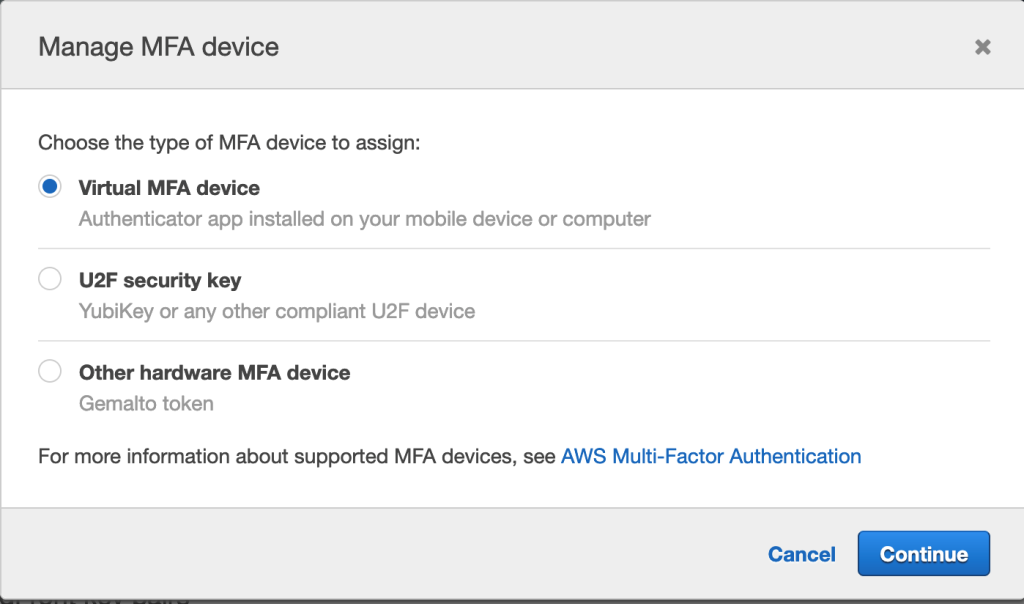 Manage MFA Device