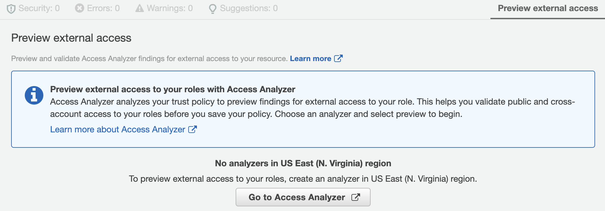 Figure 7: Preview external access widget without an analyzer