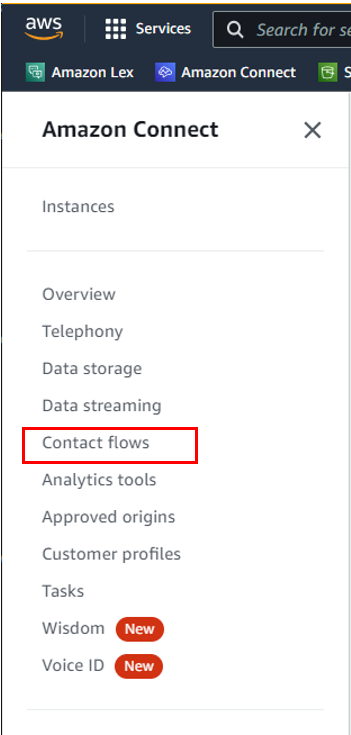 Figure 3: Select Contact flows