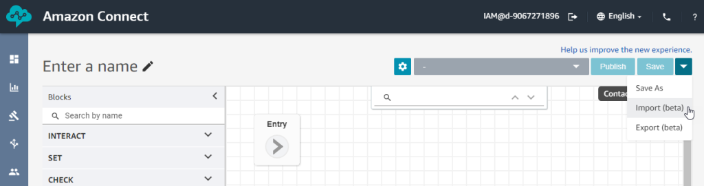 Figure 5: Select Import flow (beta)