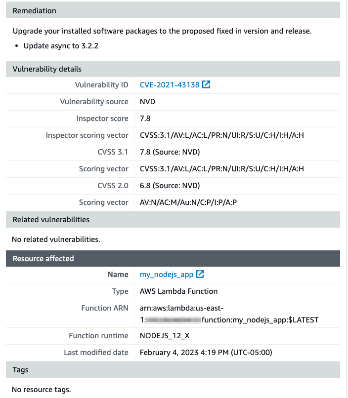 Figure 6: Remediation instructions for the sample application finding