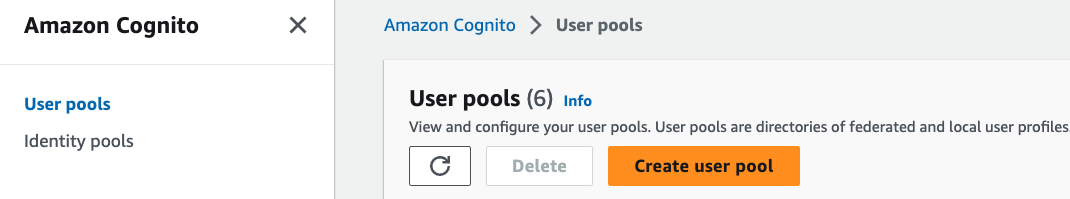 Figure 3: Cognito user pool creation