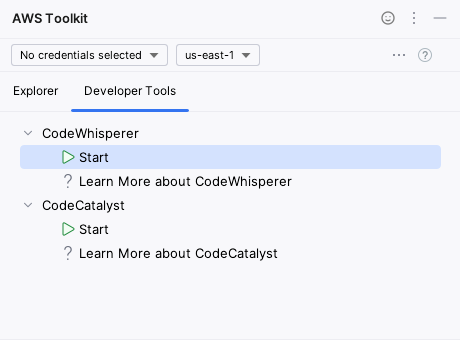 Figure 3: Start CodeWhisperer