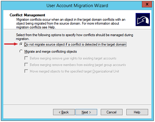 Figure 10: The “Conflict Management” dialog box