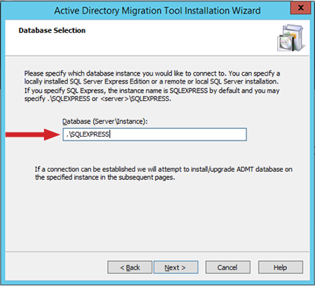 Figure 4: Specify the “Database (Server\Instance)”